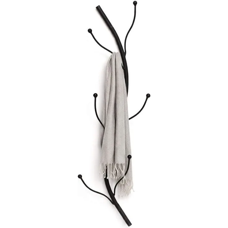 DanDiBo Wandgarderobe Metall Schwarz 93861 Flora Garderobe Wand Garderobenhaken Flurgarderobe Kleiderhaken Hakenleiste