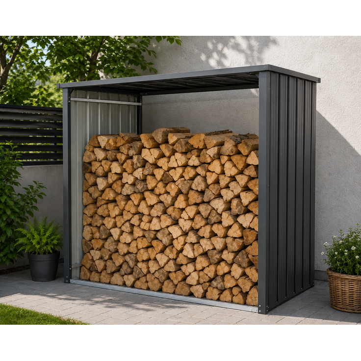 Schweng Kaminholzunterstand, Wetterfest & Robust, Anthrazit, 151 × 90 × 160 cm – Bild 3