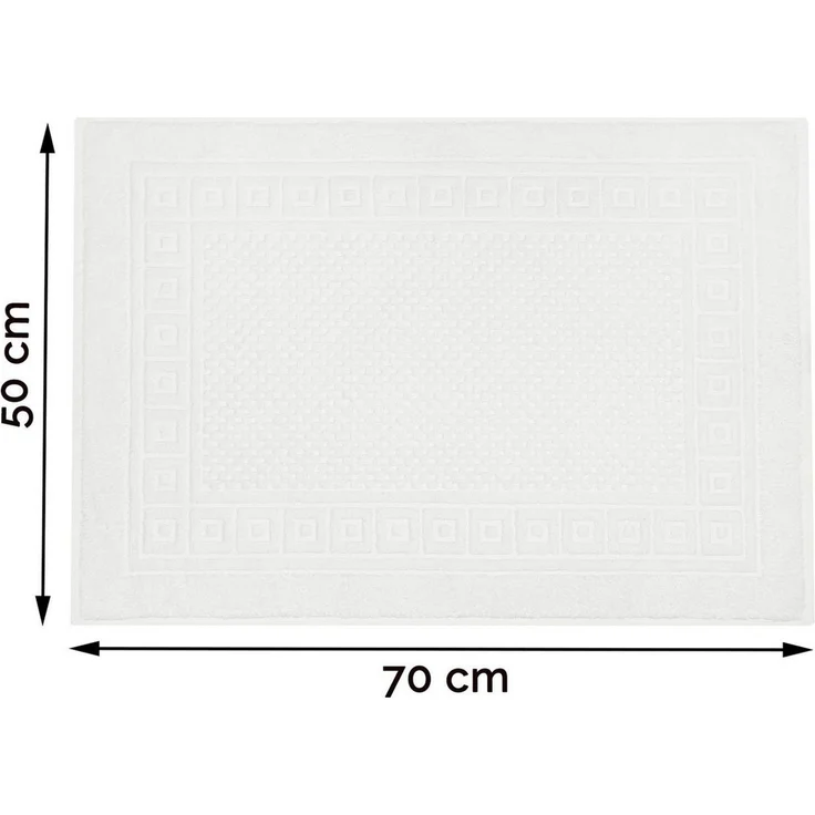 ZOLLNER Badematte, rutschhemmend, fußbodenheizunggeignet, 100% Baumwolle, rechteckig, Badematte, 100% Baumwolle, vom Hotelwäschespezialisten, mit Waffelmuster – Bild 3