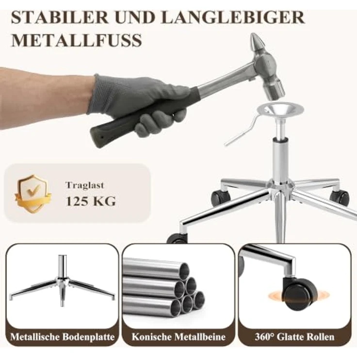 MALOL Drehstuhl Sessel Wohnzimmer höhenverstellbar, Moderner Relaxsessel Stuhl mit Rollen, 360° Drehsessel Schreibtisch Stuhl mit Armlehnen für Wohnzimmer, Schlafzimmer, Homeoffice, Grün – Bild 11