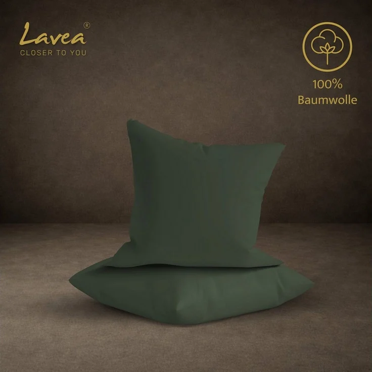 Lavea Kissenbezug 2er Set 100% Baumwolle flauschig, Jasmin, Kissenhülle, Kissenbezüge, (2 Stück), pflegeleicht, langlebige Qualität, mit Reißverschluss – Bild 2