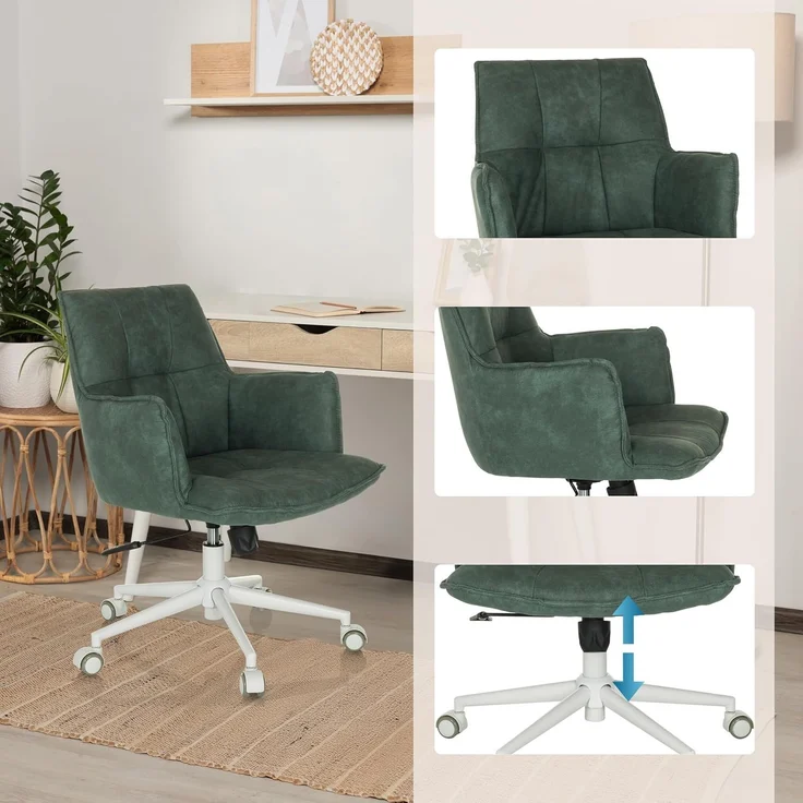 hjh LIVING Homeoffice Stuhl gepolstert SOLAO Life W Schreibtischstuhl Drehstuhl höhenverstellbar, Stoffbezug Mint-Grün – Bild 5