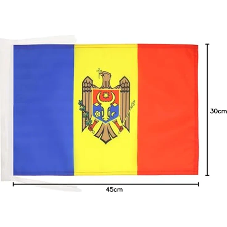 AZ FLAG - Flagge Moldawien - 45x30 cm Mit Kordel - Moldauische Fahne 30 x 45 Cm - Flaggen – Bild 4