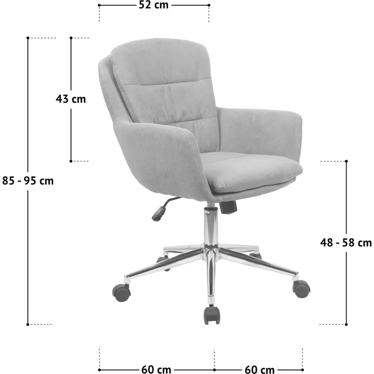 SVITA Schreibtischstuhl MARTE, höhenverstellbar, Bürostuhl, Drehstuhl mit Rollen, Beige – Bild 3