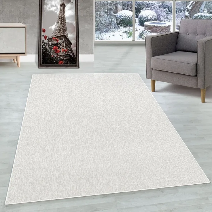 Carpettex Schlingenteppich Unicolor - Einfarbig, Läufer, Höhe: 7 mm, Kurzflor Schlingen Teppich Wohnzimmer Einfarbig Modern