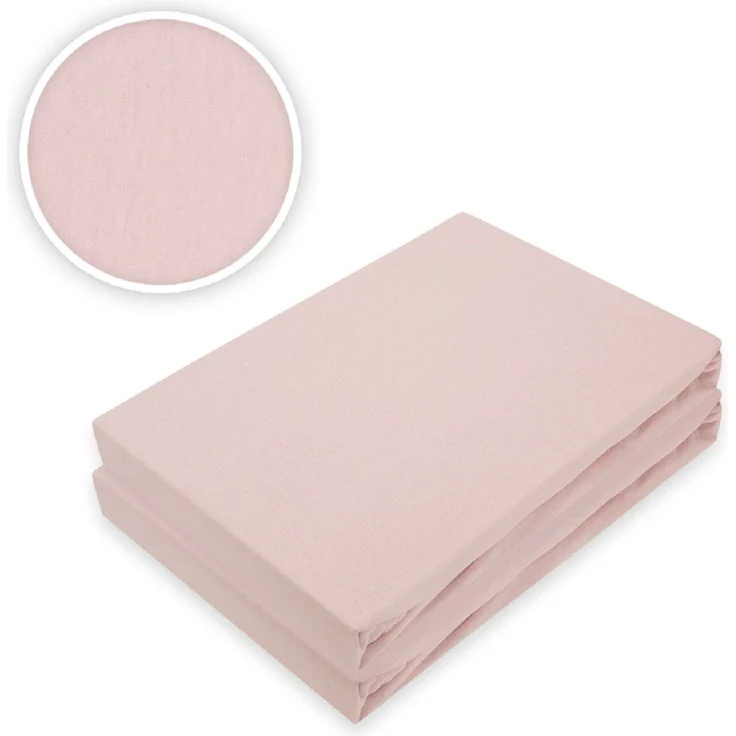 Doppelpack Jersey Spannbettlaken 120 x 200 cm Rosa – Bild 2