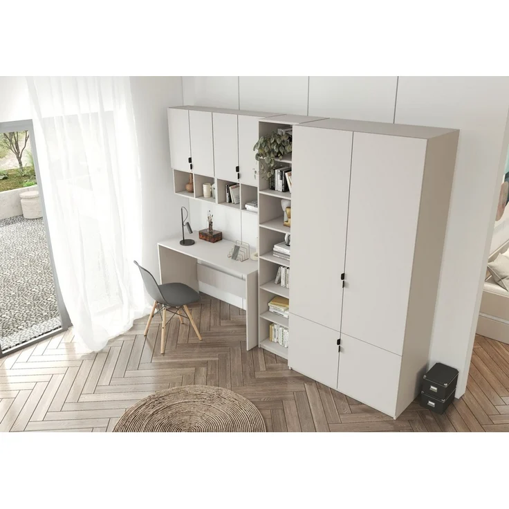 MOEBLO Regal Offenes Regal ELVORA, 200 cm hoch, mit 7 Ablageflächen, schmales Bücherregal für Jugendzimmer, Wohnzimmer und Homeoffice, Kaschmir, (BxHxT):40 x 200 x 40 cm – Bild 4