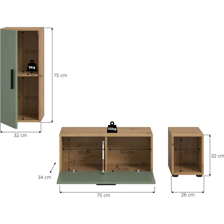 The One Wohnwand in Smoke Green Nachbildung – Bild 4