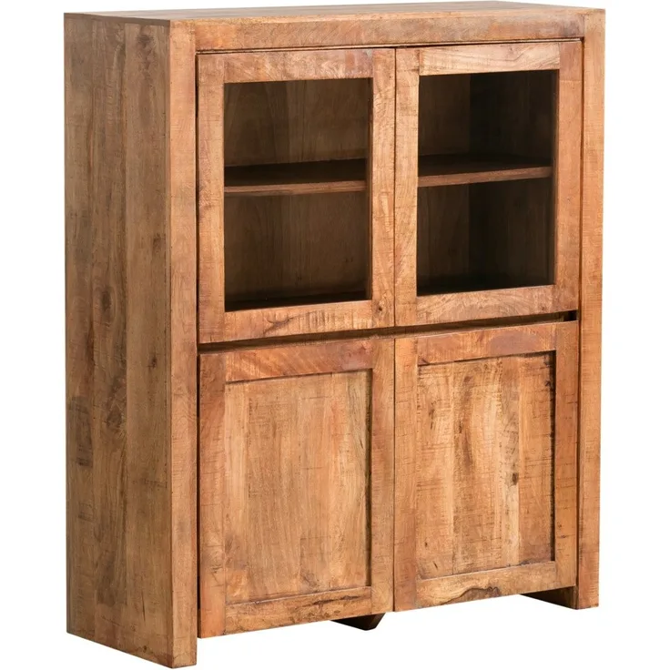 Rustikales Highbord 'Country' aus Massivholz - 118x140x45 cm - Wohnzimmerschrank mit Stil