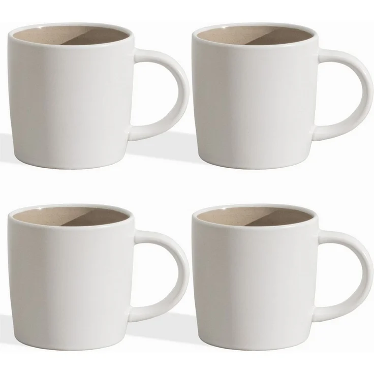 Hausfelder Geschirr-Set Geschirrset 4 Personen Steingut Becher 400ml Kaffeetassen Set (4-tlg), Steinzeug, spülmaschinen- & mikrowellengeeignet, Reaktivglasur – Bild 5