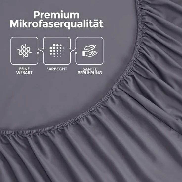 Utopia Bedding - Spannbettlaken 90x200 cm Bis 30 cm - Grau - Oeko-Tex Zertifiziertes - Gebürstete Mikrofaser Spannbetttuch – Bild 7