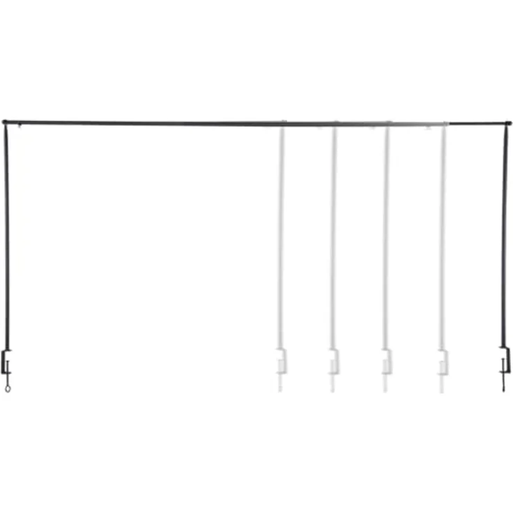 Tisch Deko Stange Klemme Gestell Metall schwarz ausziehbar Tafel 115,5-210 cm – Bild 4