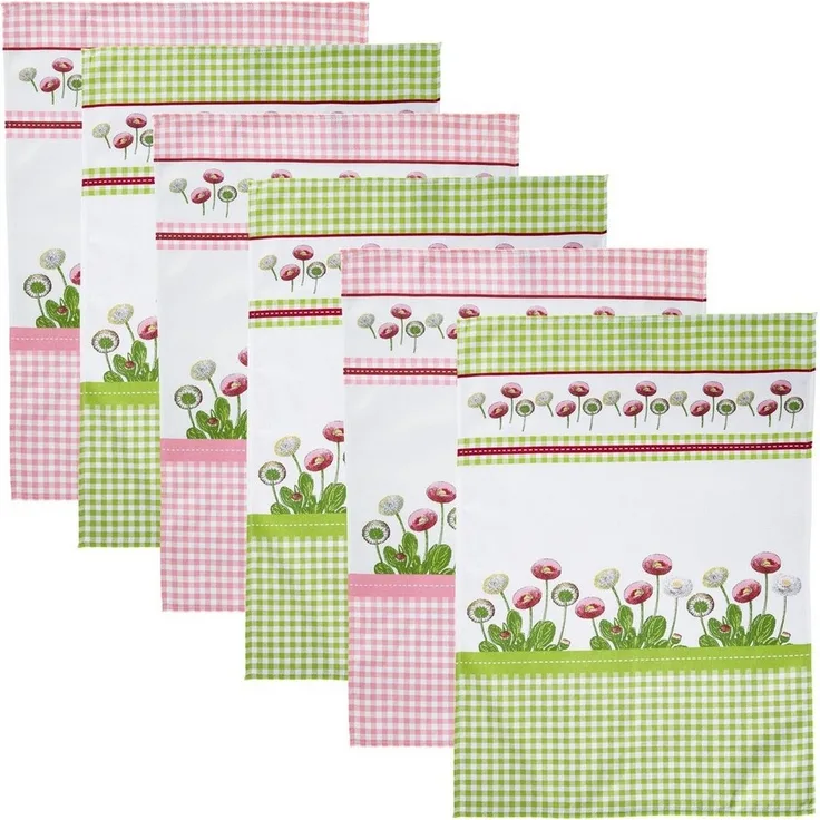 Erwin Müller Geschirrtuch Geschirrtuch 6er-Pack, Baumwolle Karo