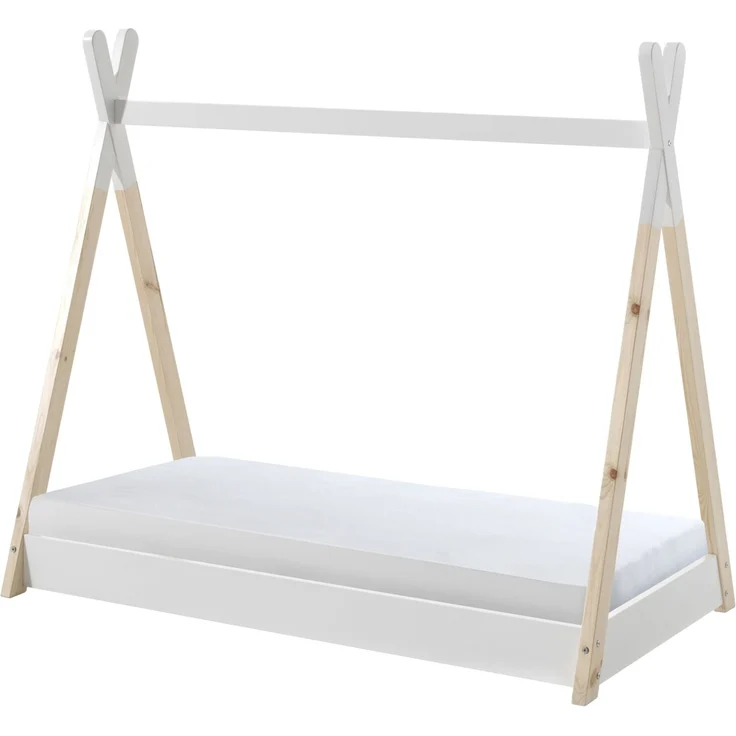 JAXX Tipi-Bett, Massivholz Kiefer natur / weiß, 70x140 cm – Bild 1