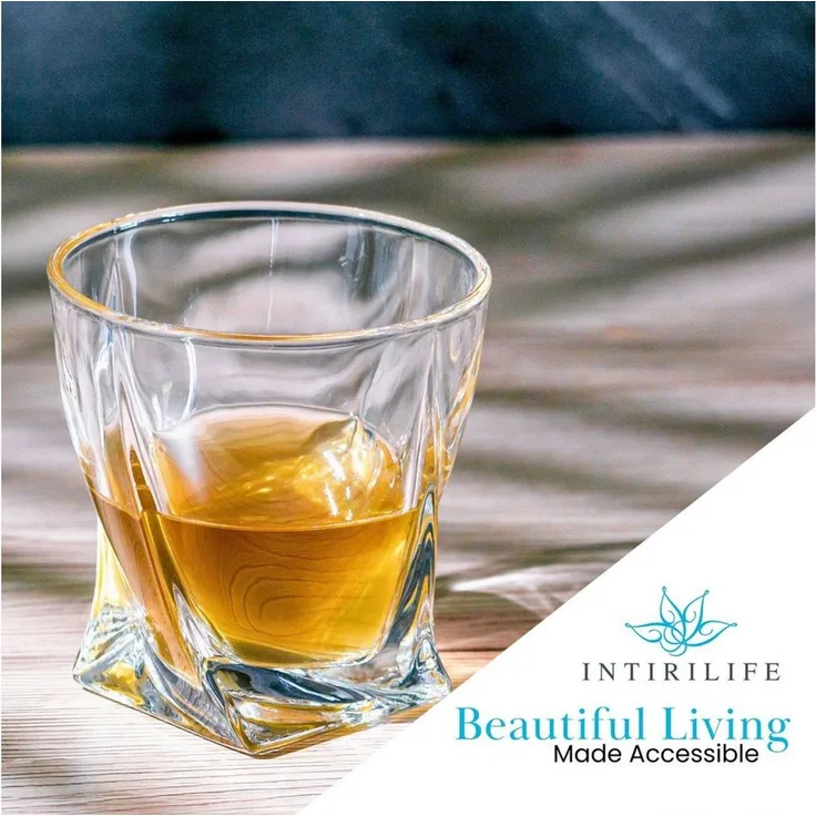 Intirilife Whiskyglas, 2-tlg, Glas, Old Fashioned Whiskey Glas