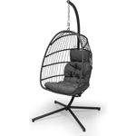 Biarritz Individuelle Hängesessel PE Aluminium Polyrattan 130 kg Grau