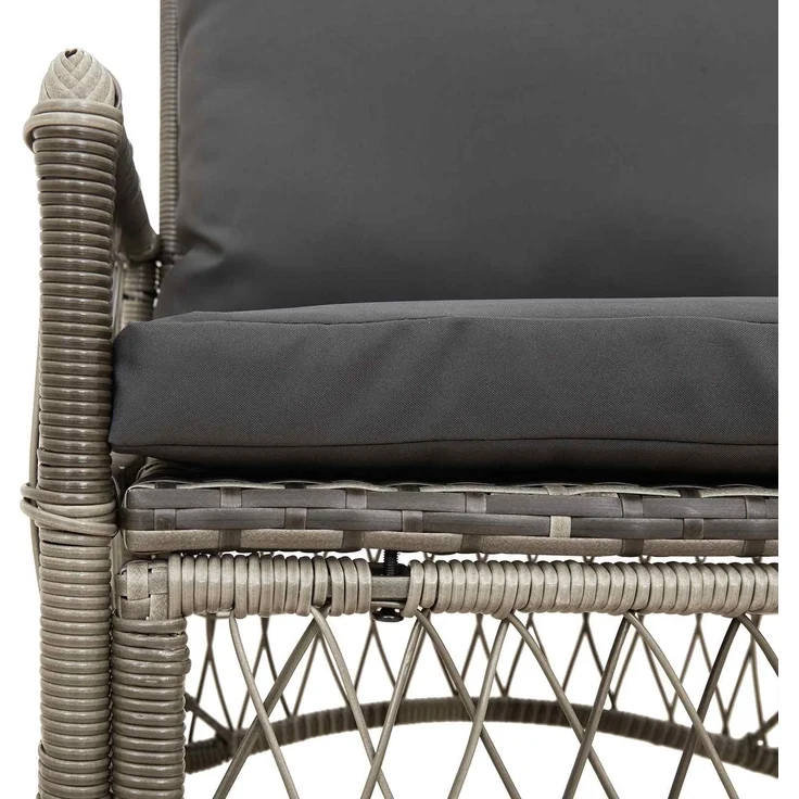 vidaXL Gartenstuhl mit Kissen Grau 73 x 61 x 77 cm Poly-Rattan 42006219 – Bild 5