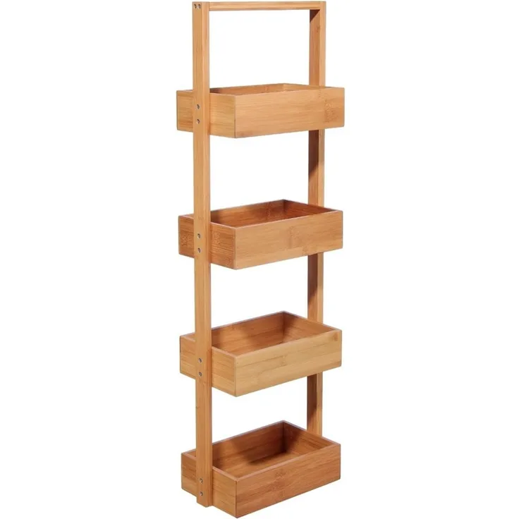 5five Simply Smart Badregal mit 4 Ebenen, Kosmetikregal, Bambus, Braun, 88 cm, 216716020