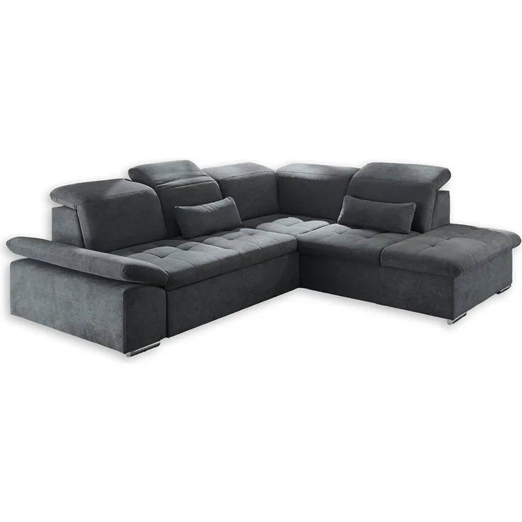 Ecksofa Couch WAYNE Sofa Schlafcouch Bettsofa Sofabett anthrazit L-Form rechts
