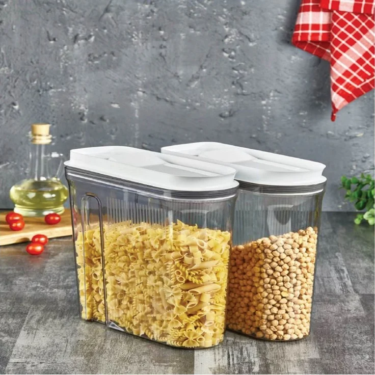Vip Ahmet Vorratsdose Vorratsdosen mit Deckel, BPA-frei Kunststoff, 12-tlg, 12x3,2L, Kunststoff, (12-tlg, 12er-Set, 12x3,2L), Vakuumdeckel mit Ausgießöffnung – Bild 2