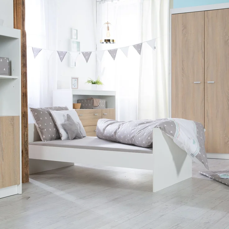 roba Kinderbett 'Gabriella' - 70 x 140 cm - höhenverstellbar - 3 Schlupfsprossen - Weiß / Eiche – Bild 6