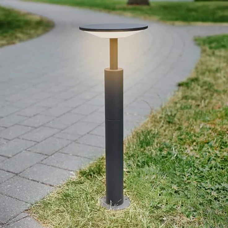 Lucande LED Wegeleuchte, strahlwassergeschützte Pollerleuchte IP65, 60 cm, 12W warmweiß (3000K), anthrazit – Bild 2