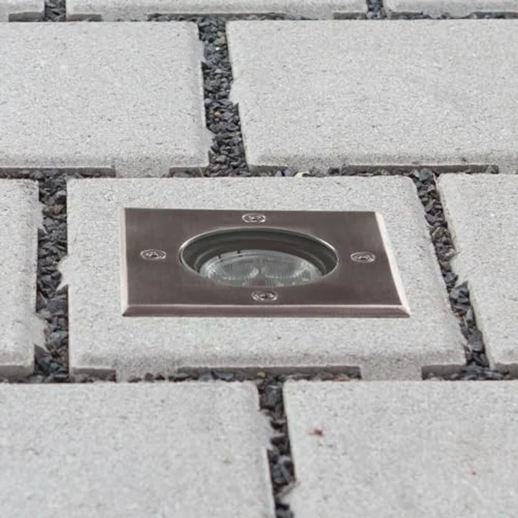 Lampenwelt Lucande LED Bodeneinbauleuchte 'AVA', wasserdicht, Modern, Aluminium, 1-flammig, für Garten, Terrasse und Balkon – Bild 2