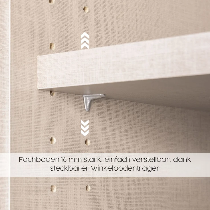 Eckkleiderschrank >Butte< in Eiche Artisan Dekor / grau - 85x197x72 (BxHxT) – Bild 8
