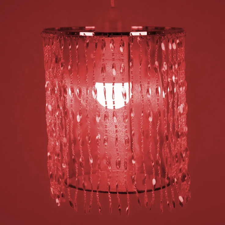 RGB LED Hängeleuchte, Kristalle pink, App-/Sprachsteuerung – Bild 7