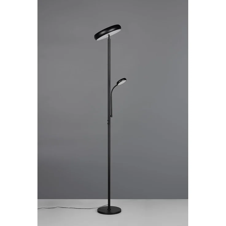 LED Deckenfluter PALERMO Höhe 183cm mit Leselampe und Fernbedienung, Schwarz – Bild 14
