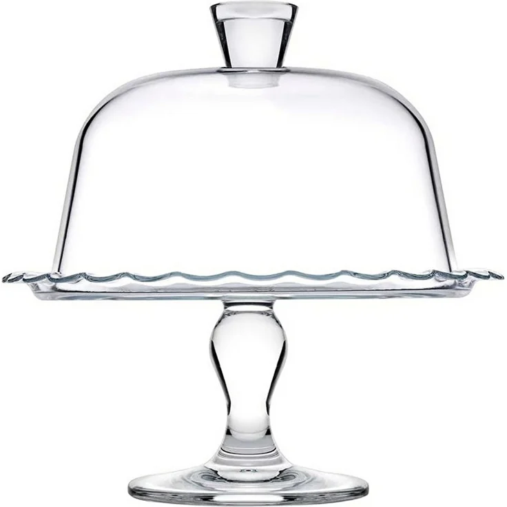 Pasabahce Petite Patisserie Servierplatte mit Glocke - 26,5 x 26 cm – Bild 1