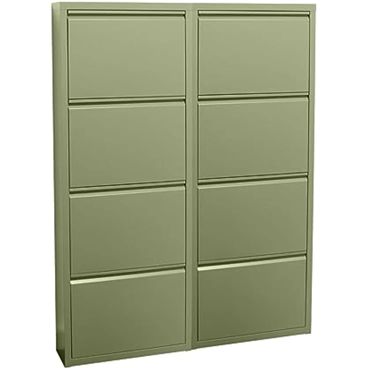 ebuy24 Pisa Schuhkipper, Grüne Metall-Schuhaufbewahrung mit 8 Klappen, 100x140x16 cm, fertig montiert – Bild 1
