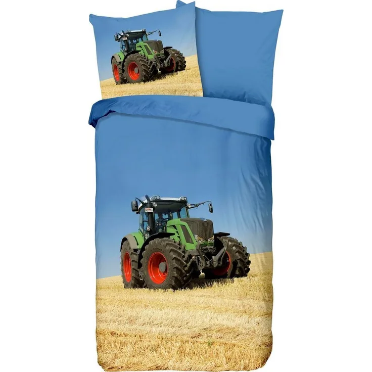 good morning Renforcé Kids Bettwäsche 2 teilig Bettbezug 135x200 cm Kopfkissenbezug 80x80 cm Tractor 4208.99.08 Multi