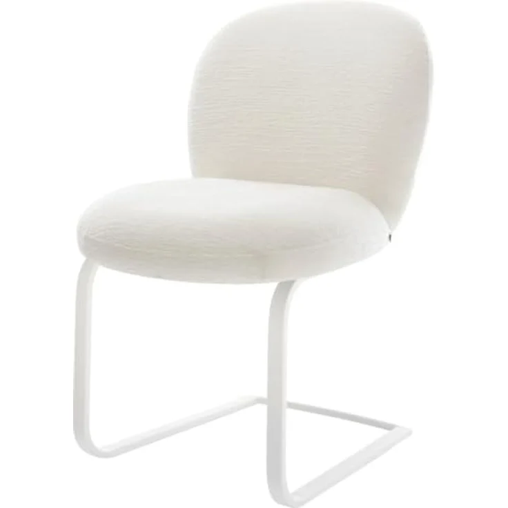 Freischwinger Nube-Flex Bouclé Soft Beige Freischwinger flach Weiß Taschenfederkern – Bild 1