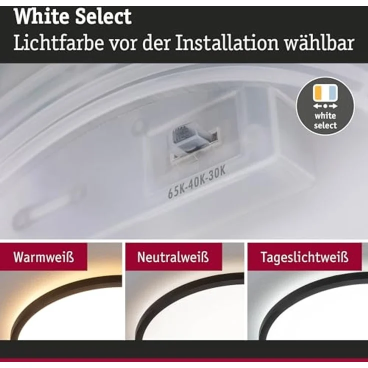 Paulmann 71258 LED Panel Atria Shine 398mm 3000-6500K Schwarz IP44 – Bild 3