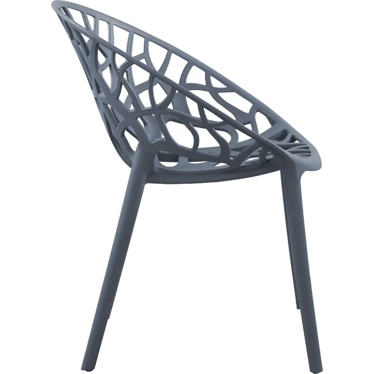 CLP 2er Set Gartenstühle Hope mit Lehne stapelbar wetterfest UV-beständig bis 150 kg - Farbe:anthrazit – Bild 5
