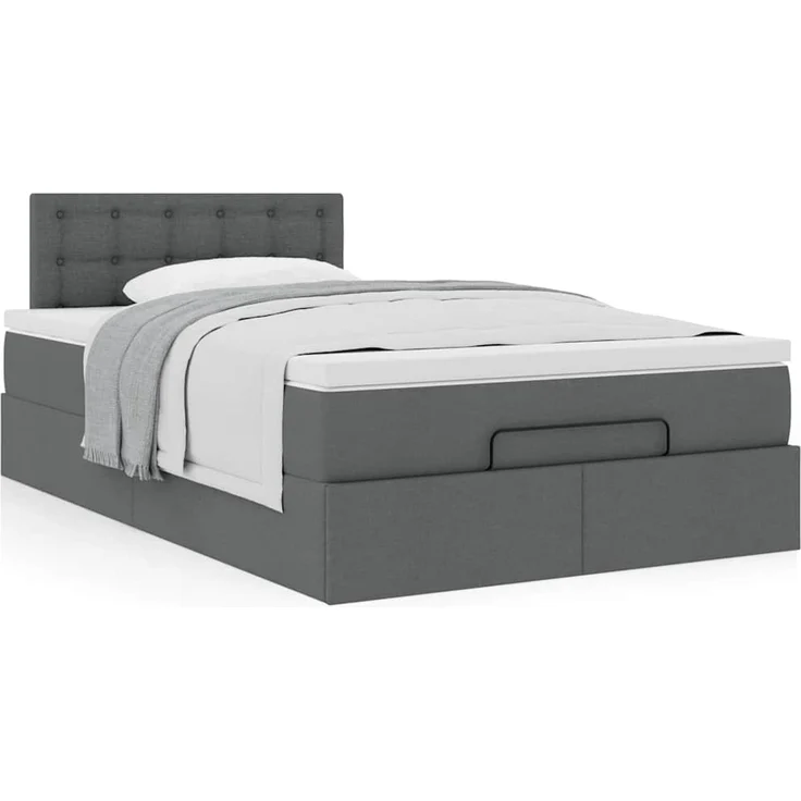 vidaXL Ottoman-Bett mit Matratze Dunkelgrau 120x200 cm Stoff 3311616 – Bild 12