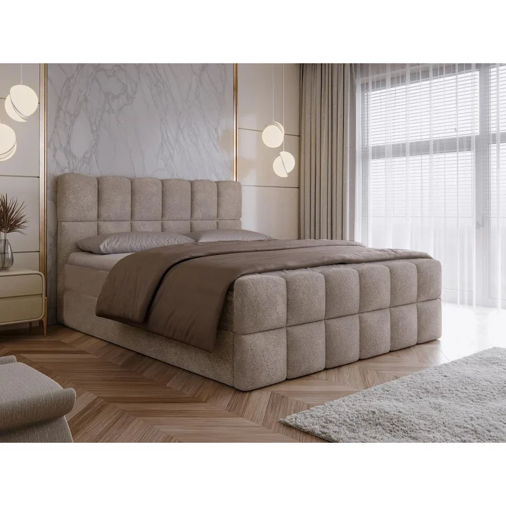 Compleo Boxspringbett Wolkenbett mit zwei Bettkästen, Bezug: Bouclé, Designer Bett – Bild 5