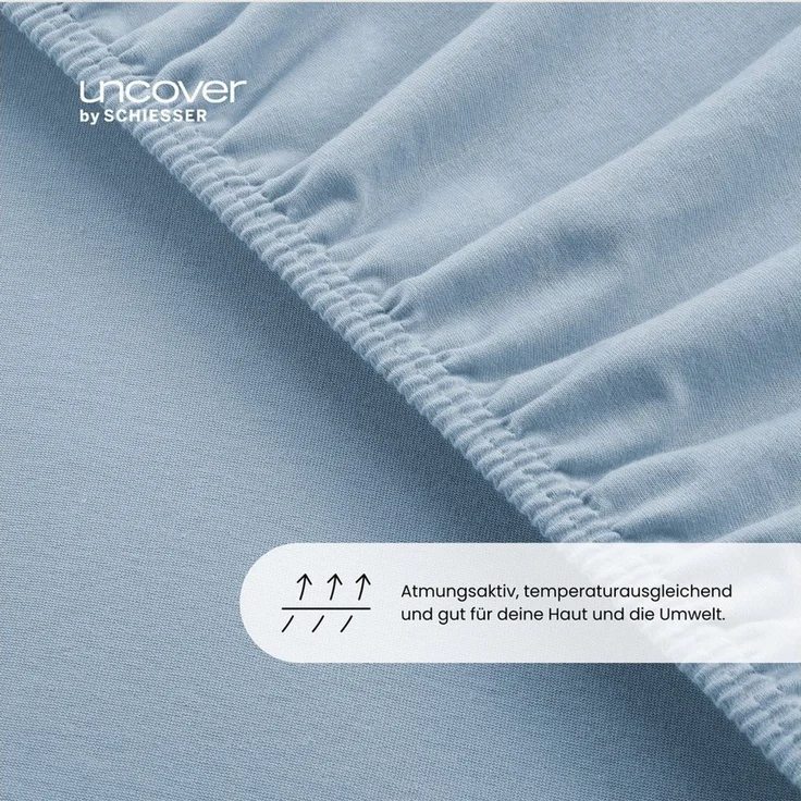 Uncover by Schiesser Spannbettlaken New Jersey - Edeljersey - 100 x 200 cm - Hellblau – Bild 4