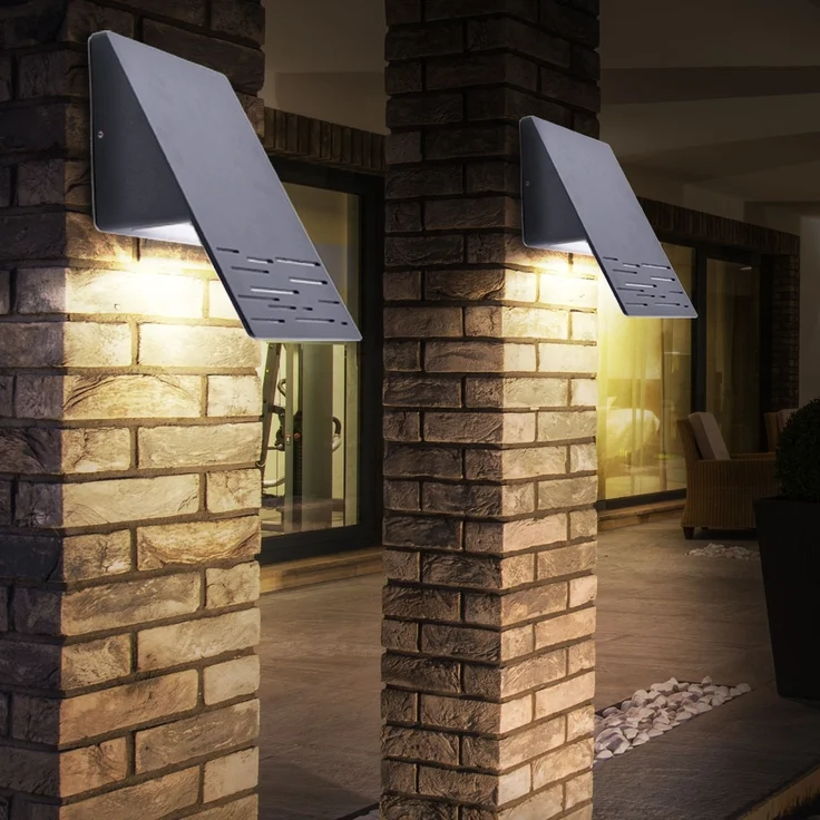 LED Wandleuchte, Downstrahler, Aluminium dunkelgrau, H 20 cm – Bild 7
