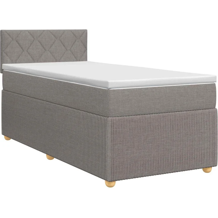 vidaXL Boxspringbett mit Matratze mit Kopfteil Taupe 80 x 200 cm Stoff 3451346 – Bild 2