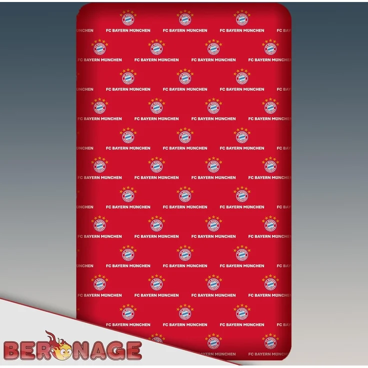 BERONAGE Spannbettlaken FC Bayern München Spannbettlaken Rot 90/100 x 190/200 cm, 100% Baumwolle, Gummizug: Ja, (1 Stück), passend z. Bettwäsche, Kissen, Decke, Badetuch, Teppich – Bild 5