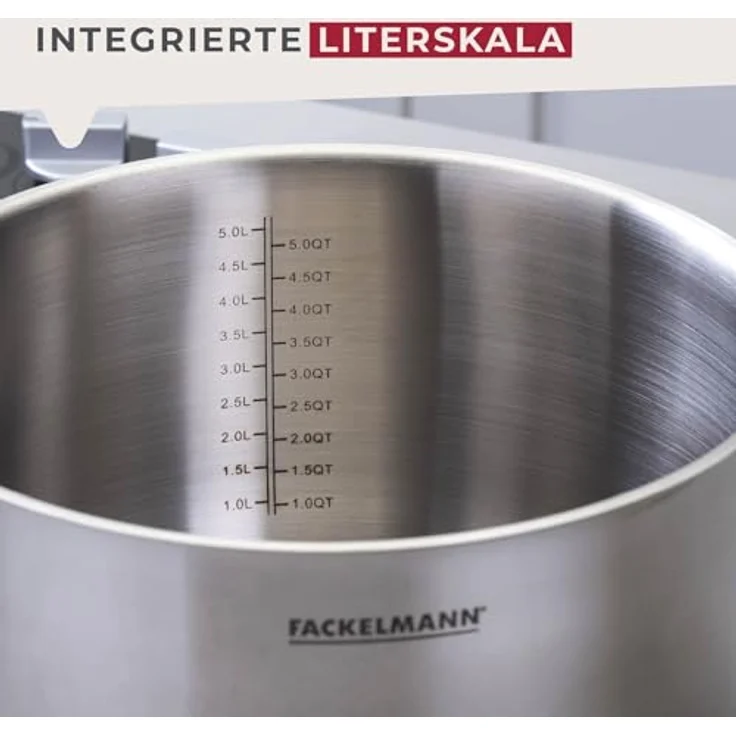 Fackelmann Kochtopf Essential Ø 24 cm aus Edelstahl – Modernes Design, ergonomische Softtouch-Griffe, für alle Herdarten geeignet, Blau – Bild 8