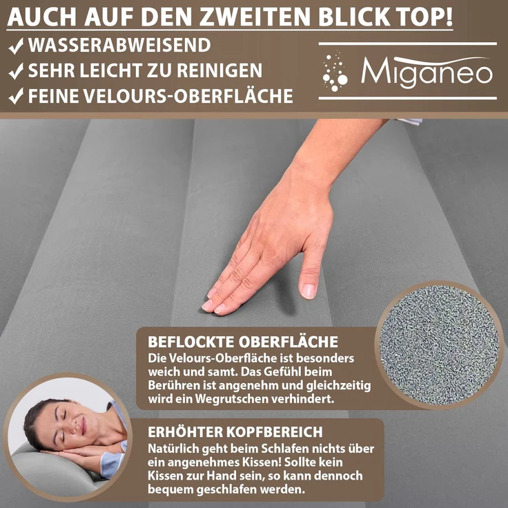 Miganeo Luftbett 203 x 152 x 46 cm Premium | mit integrierter Elektropumpe – Bild 4
