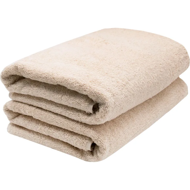ZOLLNER 2er Set Saunahandtuch, Baumwolle, 70x200 cm, karamel (beige), 420g/qm