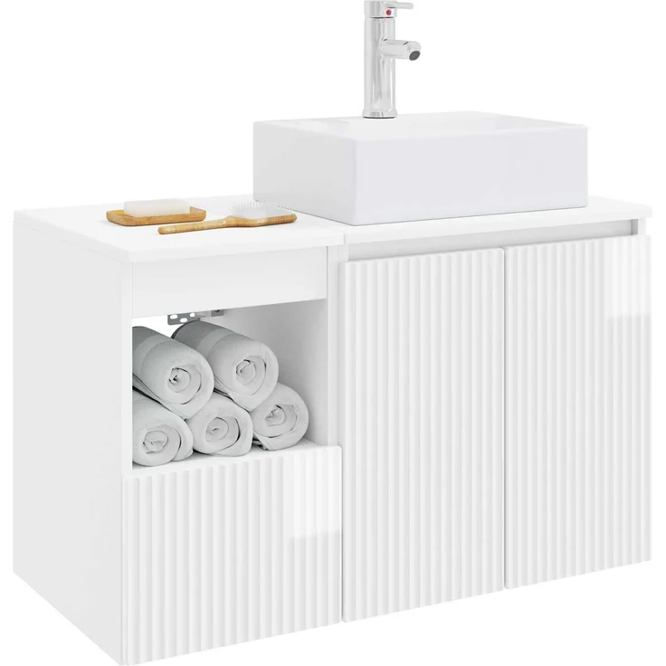 vidaXL Badezimmerschrank-Set 2 stk. Hochglanz Weiß 79,5 x 41 x 79,5 cm 3404058 – Bild 3