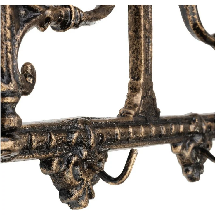 Moritz Wandgarderobe Garderobenleiste goldbraun, Hakenleiste Haken Kleiderhaken Garderobenhaken Vintage – Bild 2