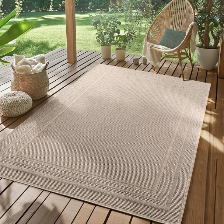 SIMPEX24 Outdoorteppich Boho Design, Läufer, Höhe: 5 mm, Outdoor Teppich Wetterfest Modern Design Wohnzimmer Küchen Terrasse – Bild 4