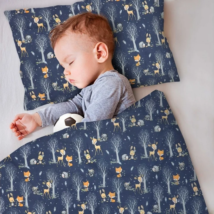 Amilian Kinderbettwäsche 100x135 - Bettwäsche Kinder - Kopfkissenbezug 40x60 cm Babybettwäsche, 2 teilig, 100% Baumwolle, für Mädchen und Jungen – Bild 2