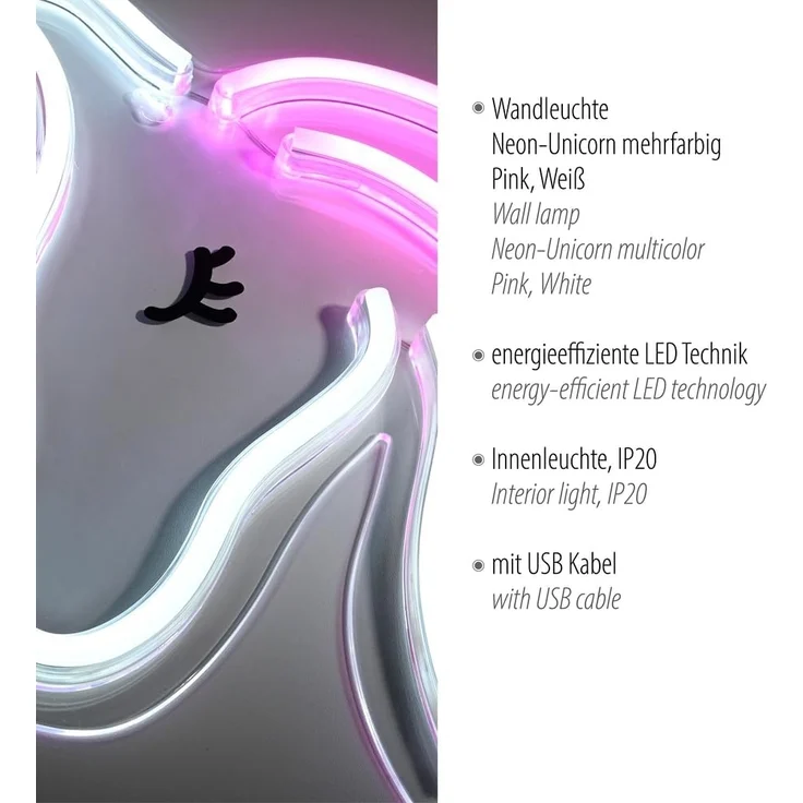 Just light LED Dekoleuchte Unicorn 33 x 1,5 x 33 cm – Bild 3